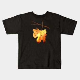 Autumn Maple Leaf Watercolor Painting Kids T-Shirt